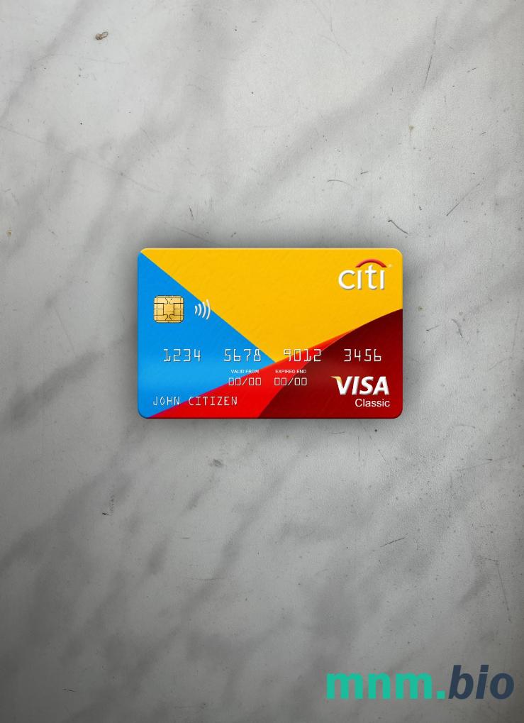 Netherlands Citibank visa classic card wygląd fotograficzny skan PSD + zdjęcie